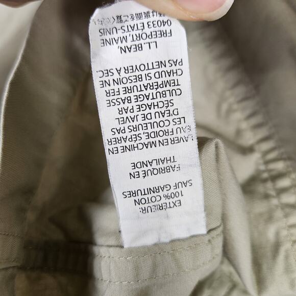 LL Bean Womens Field Utility Jacket Draw Cord Waist Beige Canvas Military 18 - Picture 14 of 16